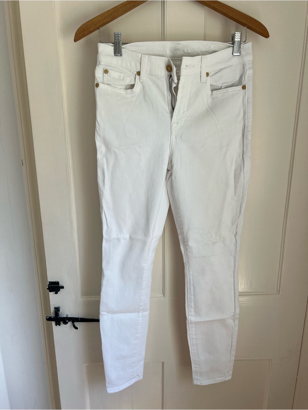 7 For All Mankind White Skinny Jeans